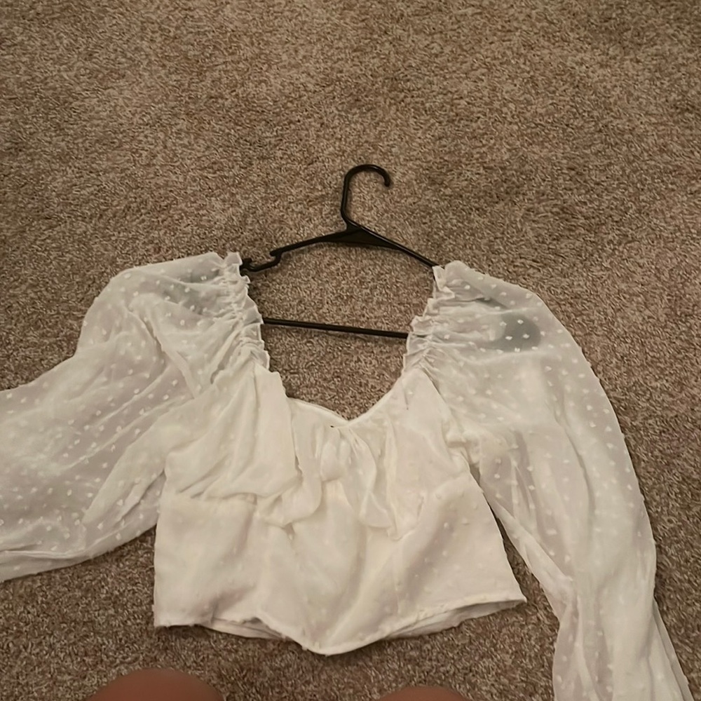 A white cropped blouse size L